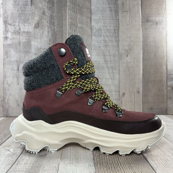 Sorel Kinetic Breakthru Conquest Womens 7 Sneaker Boots Bootie Waterproof Maroon - Picture 5 of 13